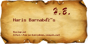 Haris Barnabás névjegykártya